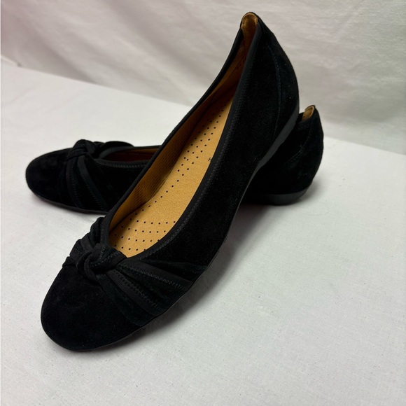 Black Suede Women's Gabor Hovercraft Flats - Picture 1 of 11